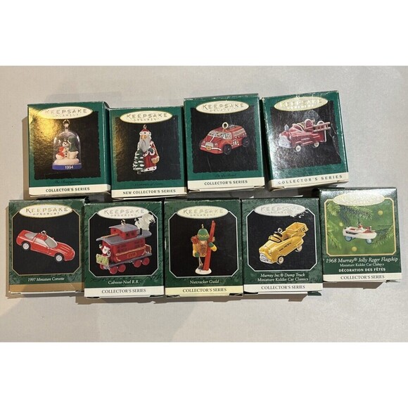 Lot of 9 Vintage Hallmark Keepsake Collectors Series Christmas Ornaments - Picture 1 of 6